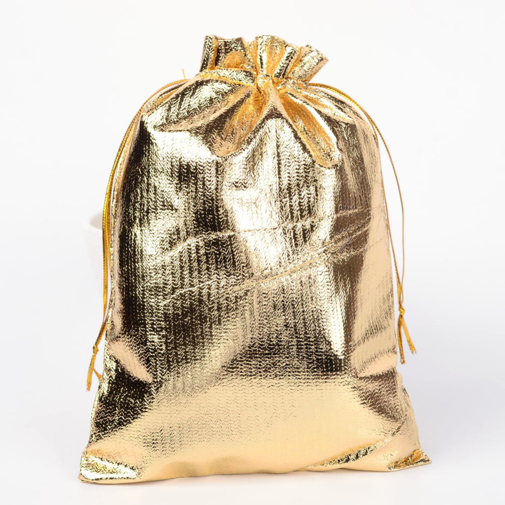 PandaHall Rectangle Organza Bags, Gold, 18x13cm Organza Rectangle Gold
