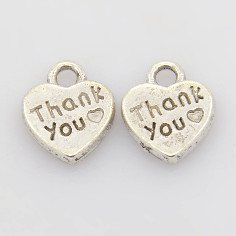 PandaHall Antique Silver Alloy Heart Charms, Lead Free, 12x10x2mm, Hole: 2mm Alloy Heart