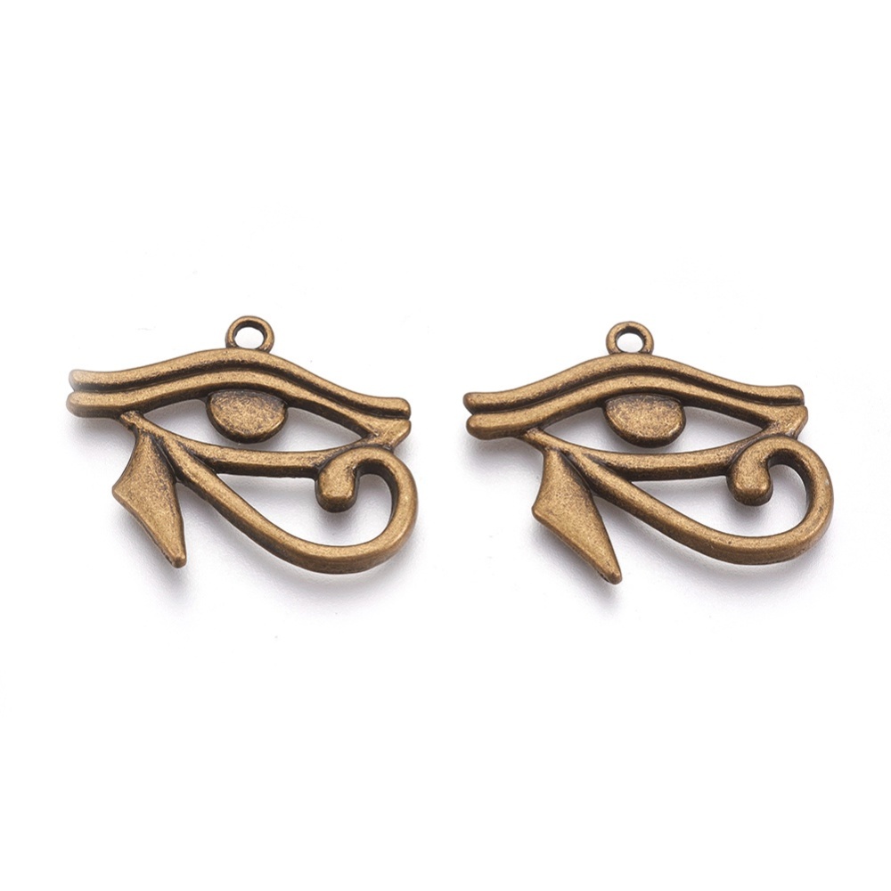 PandaHall Tibetan Style Alloy Pendants, Egyptian Eye of Horus, Cadmium Free & Nickel Free & Lead Free, Antique Bronze, 27x32x2mm, Hole: 2mm;...