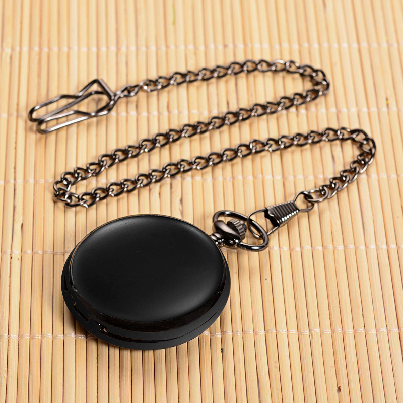 PandaHall Openable Flat Round Alloy Pendant Pocket Watches, Quartz Watches, with Iron Chains, Gunmetal, 355mm; Watch Head: 57x41x14mm; Watch...