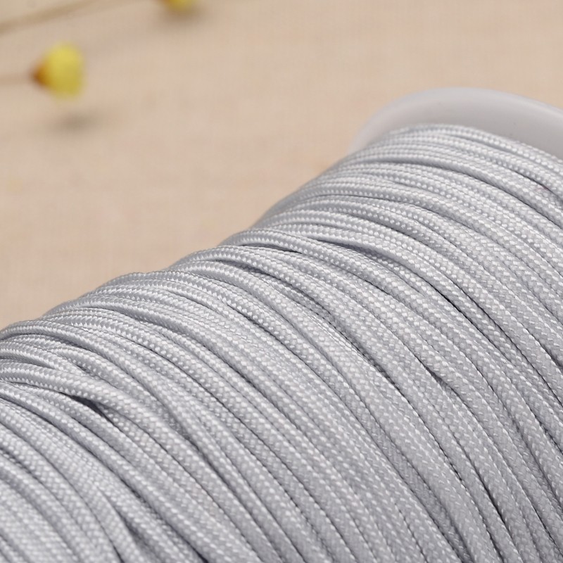 PandaHall Polyester Cord, LightGrey, 1.5mm, 150meter/roll Polyester Gray