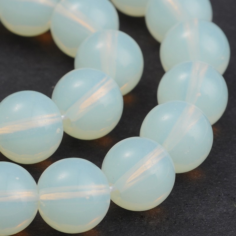 PandaHall Round Opalite Bead Strands, PaleTurquoise, 12mm, Hole: 1.5mm; about 34pcs/strand, 15.3" Opalite Round Cyan