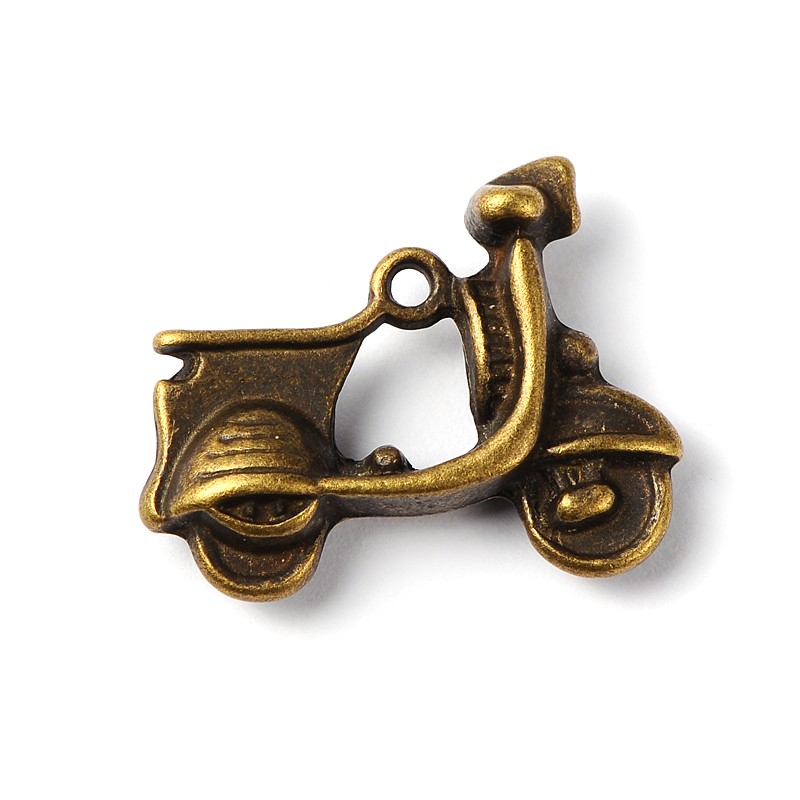 PandaHall Alloy Pendants, Autobike, Antique Bronze, 17.5x23x6mm, Hole: 1.5mm Alloy Vehicle