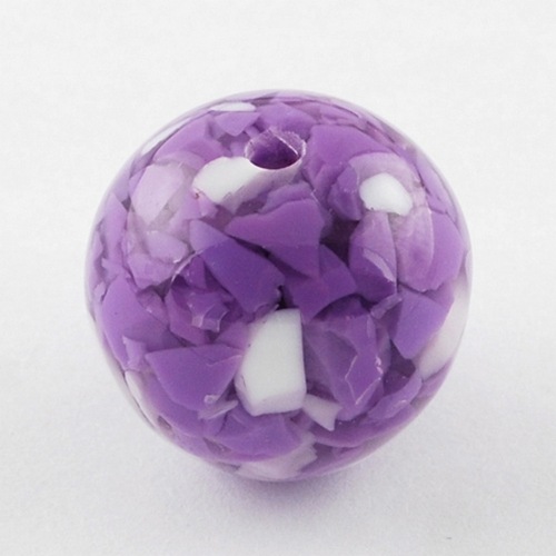 PandaHall MediumOrchid Round Resin Beads, about 22mm in diameter, hole: 3mm Resin Round Purple