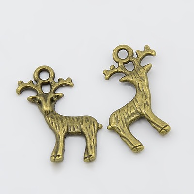 PandaHall Tibetan Style Pendants, Christmas Reindeer/Stag, Antique Bronze, Lead Free, Cadmium Free and Nickel Free, 23.5mm long, 19mm wide...