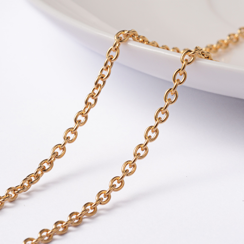 PandaHall 304 Stainless Steel Cable Chains, with Spool, Golden, 3x2x0.6mm; about 20m/roll Stainless Steel