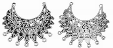 PandaHall Tibetan Style Chandelier Components Links, Lead Free & Cadmium Free & Nickel Free, Flower, Antique Silver, about 49mm long, 53mm...