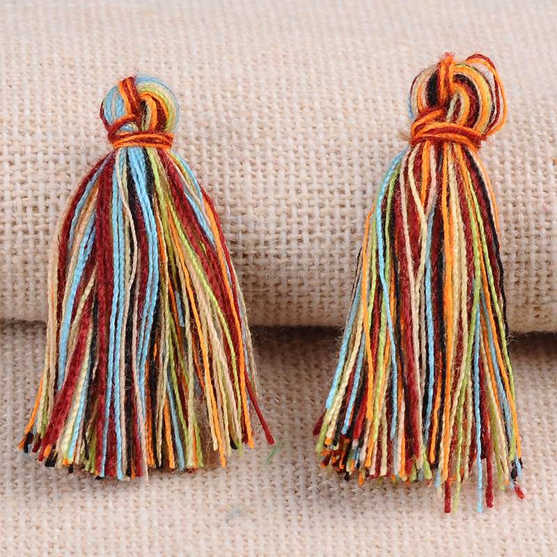 PandaHall Polyester Tassel Pendant Decorations, Colorful, 26~30x4mm; about 300pcs/bag Polyester