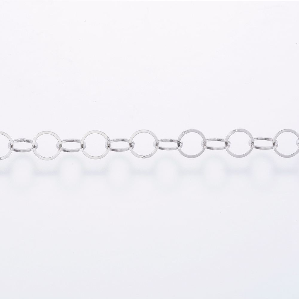 PandaHall Handmade 304 Stainless Steel Cable Chains, with Spool, Stainless Steel Color, 5x0.3mm; about 20m/roll Stainless Steel