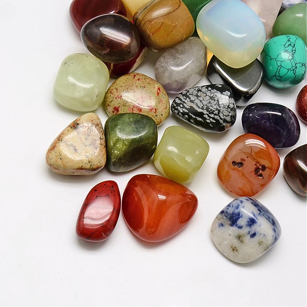 PandaHall Natural & Synthetic Mixed Stones, No Hole/Undrilled, Nuggets, 20~30x15~22x10~20mm Mixed Stone Nuggets