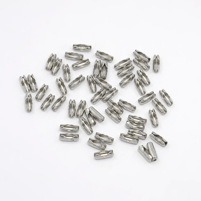 PandaHall 304 Stainless Steel Ball Chain Connectors, Size: about 3.5mm wide, 9mm long, 2.5mm inner diameter, hole: 1mm Stainless Steel