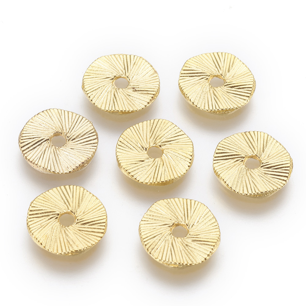 PandaHall Alloy Beads, Lead Free & Cadmium Free & Nickel Free, Flat Round, Golden, about 13mm in diameter, 1mm thick, hole: 2.5mm Alloy Flat...