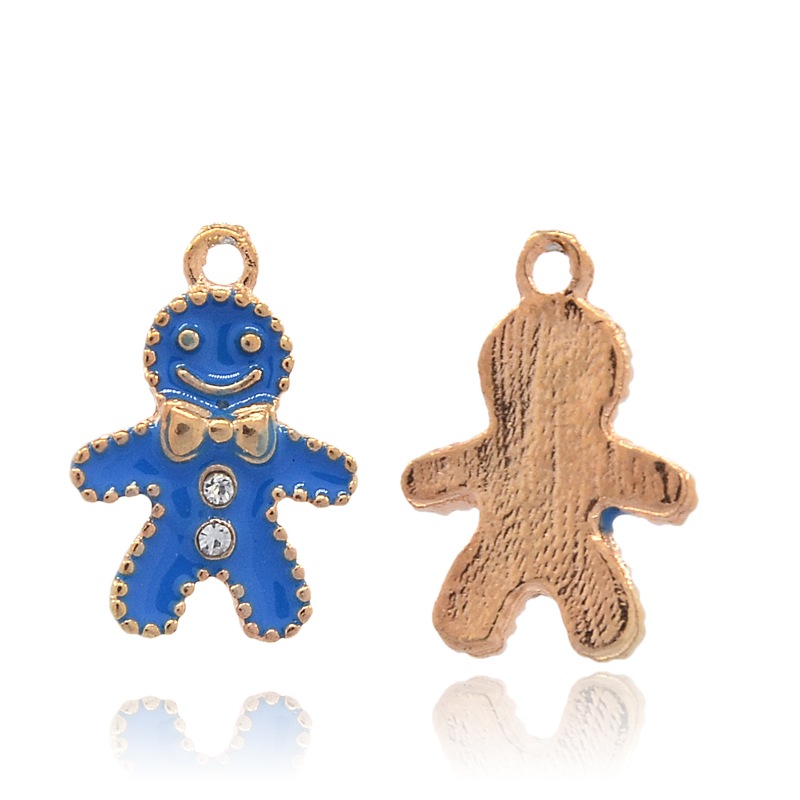 PandaHall Rose Gold Tone Alloy Rhinestone Enamel Pendants, Human Charms, RoyalBlue, 18x13x2mm, Hole: 1.5mm Alloy Rhinestone+Enamel Human...