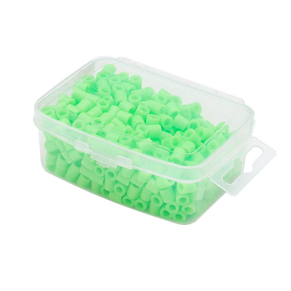 PandaHall 1 Box 5mm Hama Beads PE DIY Fuse Beads Refills Perler Beads for Kids, Tube, LawnGreen, 5x5mm, Hole: 3mm; about 500pcs/box Plastic...