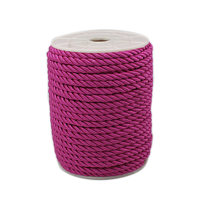 PandaHall Twisted Nylon Thread, Magenta, 5mm, about 18~19yards/roll(16.4m~17.3m/roll) Nylon Pink