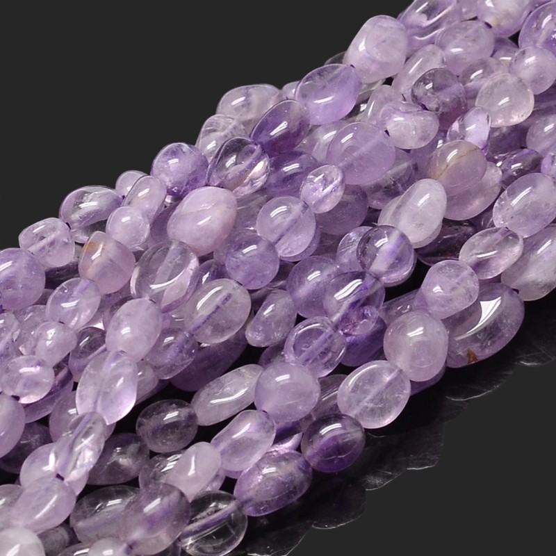 PandaHall Natural Amethyst Nuggets Beads Strands, 5~10x6~7x3~7mm, hole: 1mm; about 14.9"~15.7" Amethyst Nuggets