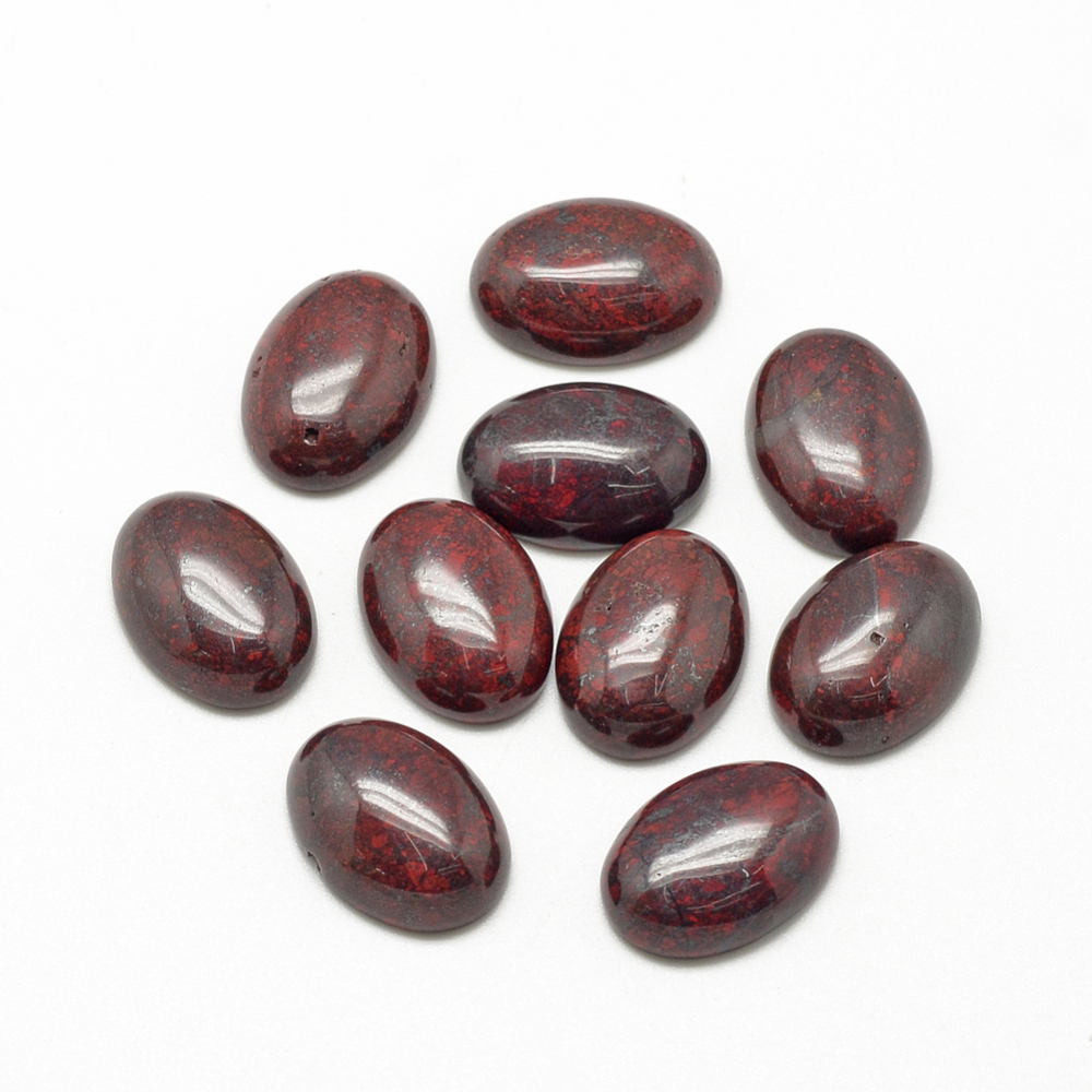 PandaHall Natural Brecciated Jasper Cabochons, Oval, 18x13x5mm Brecciated Jasper Oval