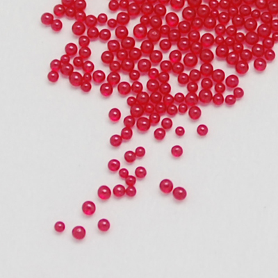 PandaHall Glass Caviar Nail Beads, Micro Beads, No Hole, Transparent Colours, Crimson, 0.4~0.6mm Glass Round Pink