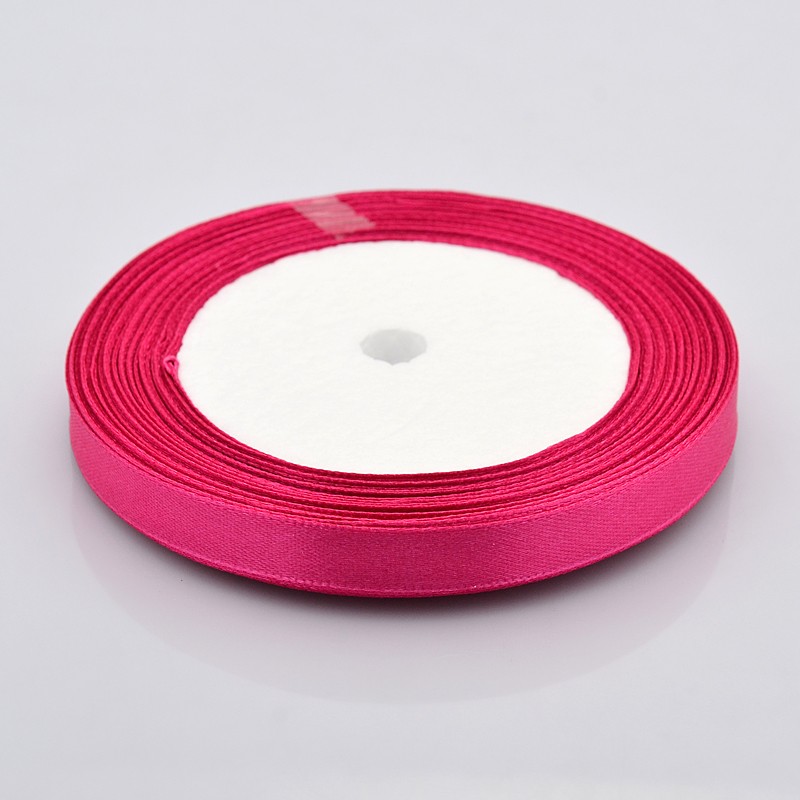 PandaHall Valentines Day Gifts Boxes Packages Satin Ribbon, Rose Madder, 25yards/roll(22.86m/roll) Polyester Pink