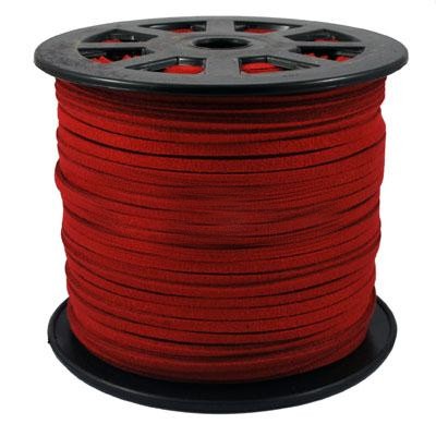 PandaHall Faux Suede Cords, Faux Suede Lace, DarkRed, 6x1.5mm; 100yard/roll Suede Red
