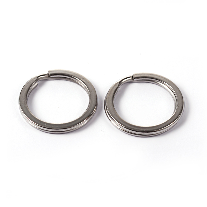 PandaHall 304 Stainless Steel Split Key Rings, Stainless Steel Color, 2x20mm Stainless Steel Ring