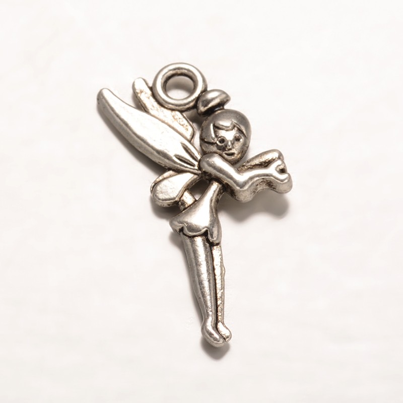 PandaHall Fairy Tibetan Style Zinc Alloy Pendants, Halloween, Cadmium Free & Lead Free, Antique Silver, 25x13x3mm, Hole: 2mm Alloy Angel &...