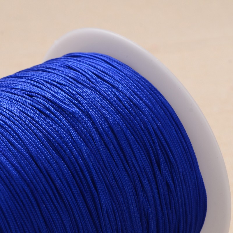 PandaHall Polyester Cord, Blue, 1mm, about 300meter/roll Polyester Blue