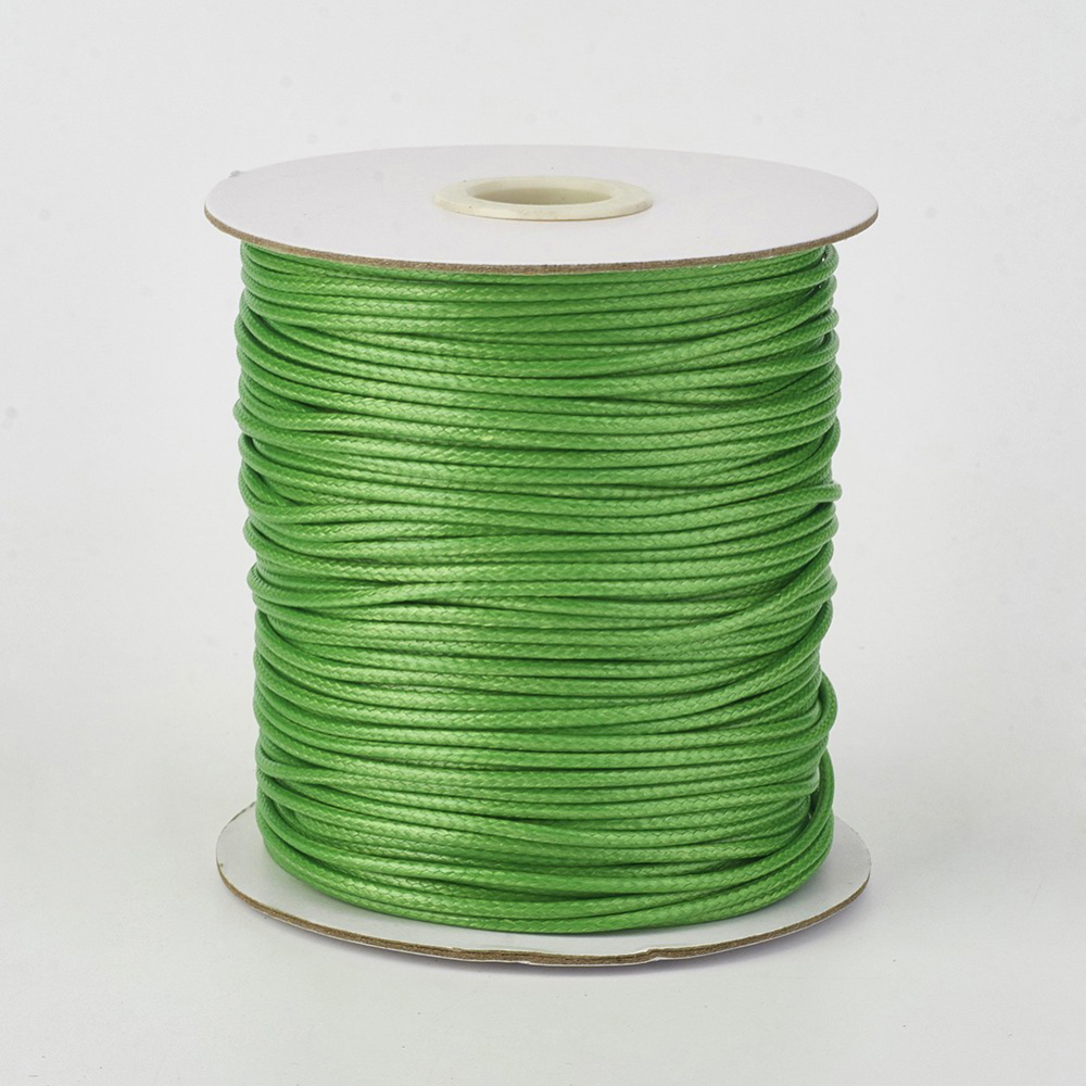 PandaHall Environmental Korean Waxed Polyester Cord, LimeGreen, 1mm; about 200yards/roll(182.88m/roll) Waxed Polyester Cord Green