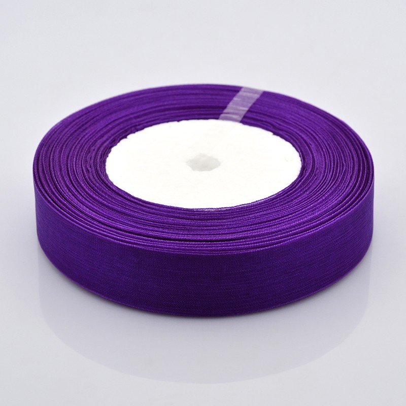 PandaHall Sheer Organza Ribbon, Wide Ribbon for Wedding Decorative, DarkViolet, 3/4"(20mm), 50yards/roll(45.72m/roll) Polyester Purple