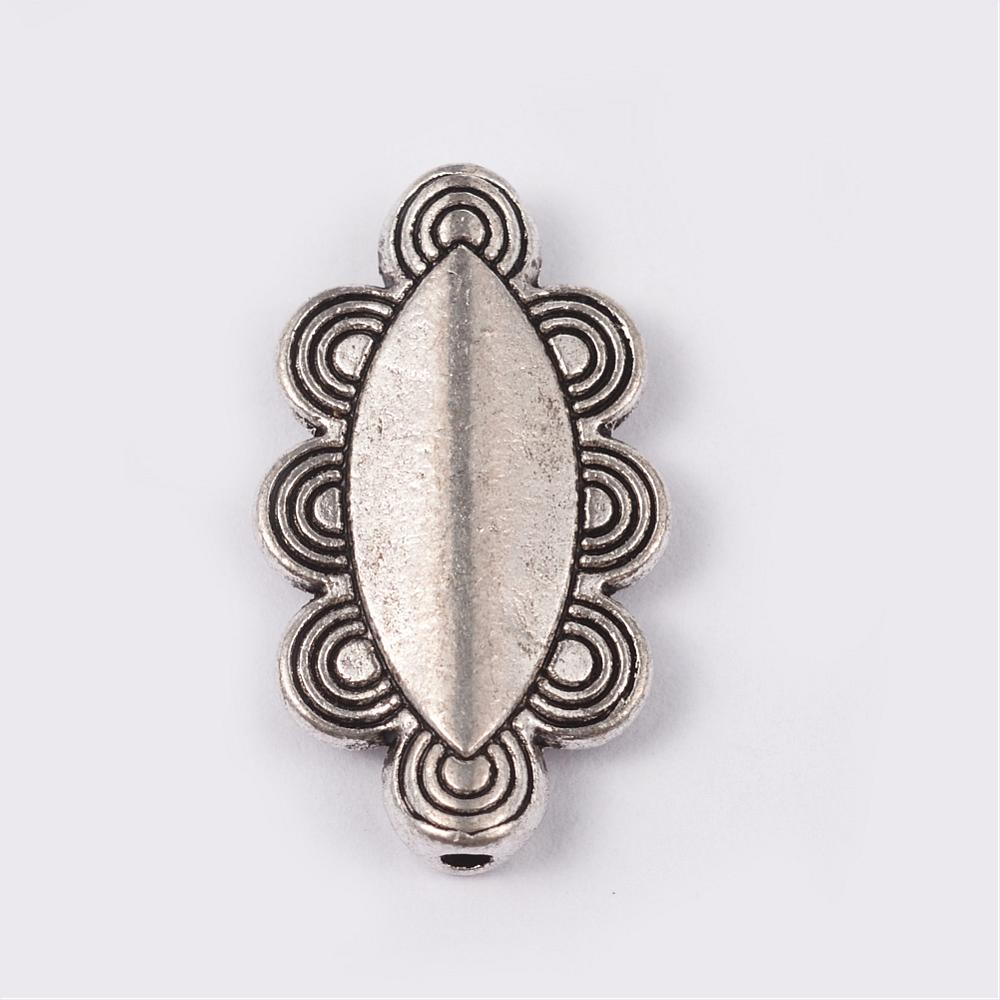 PandaHall Tibetan Style Alloy Beads, Oval, Cadmium Free & Lead Free, Antique Silver, 24x14x4mm, Hole: 1.5mm Alloy Oval