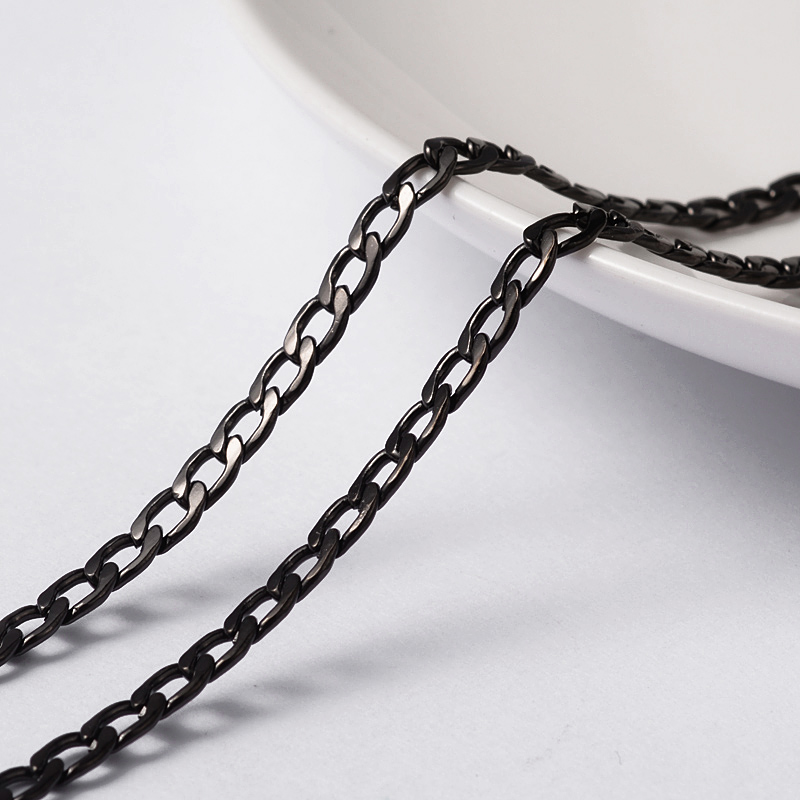 PandaHall 304 Stainless Steel Twisted Chain Curb Chains, with Spool, Unwelded, Gunmetal, 5x3x0.8mm; about 20m/roll Stainless Steel
