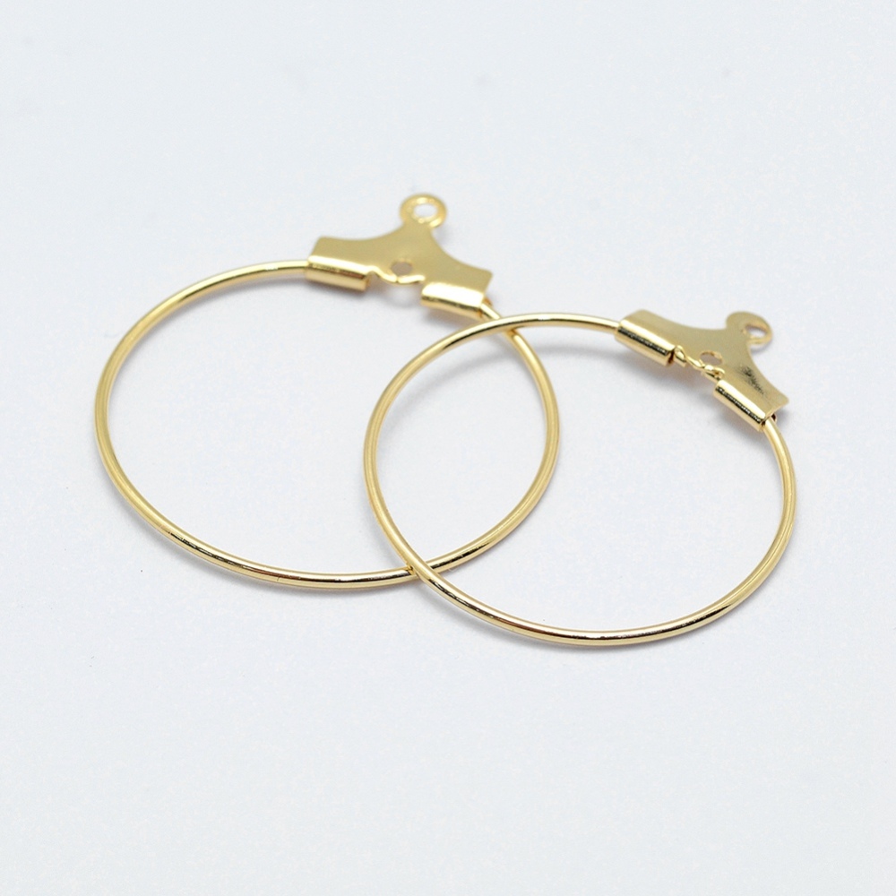 PandaHall Brass Pendants, Long-Lasting Plated, Real 18K Gold Plated, Nickel Free, Open Circle/Ring, Golden, 24.5x20.5x0.9mm, Hole: 1mm Brass...