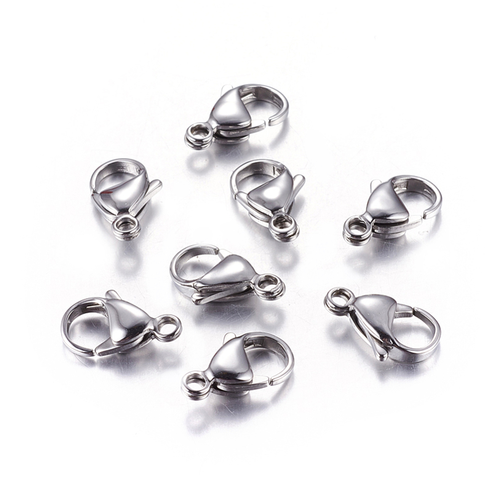 PandaHall 304 Stainless Steel Lobster Claw Clasps, 15x9x4mm, Hole: 2mm Stainless Steel Others