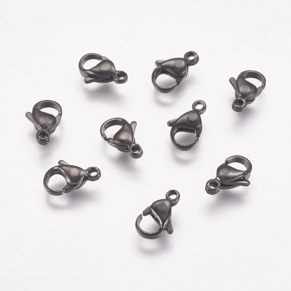 PandaHall 304 Stainless Steel Lobster Claw Clasps, Gunmetal, 11x7x3.5mm Stainless Steel Others