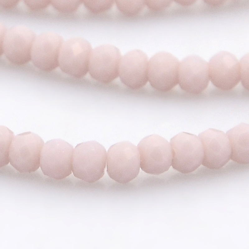 PandaHall Imitation Jade Glass Faceted Rondelle Beads Strands, LavenderBlush, 3x2mm, Hole: 1mm; about 198pcs/strand, 15.7" Glass Rondelle...