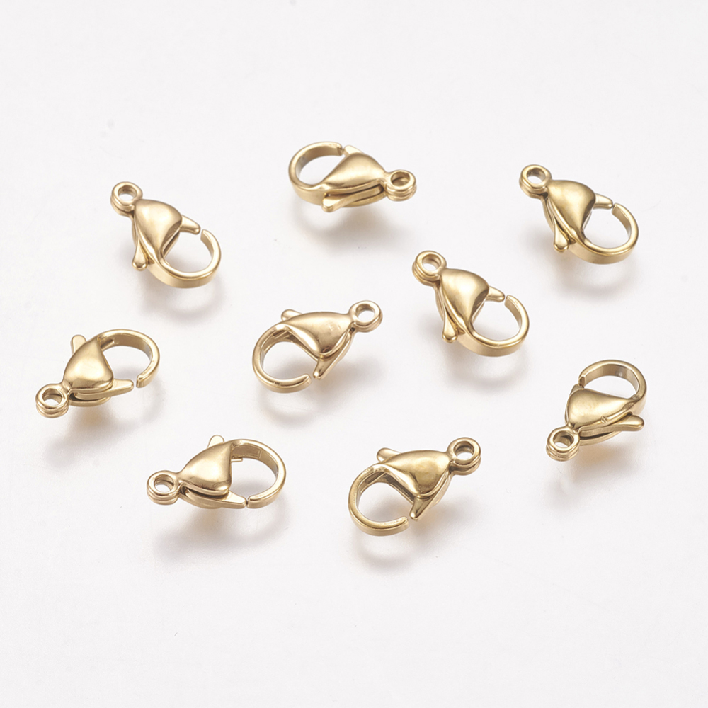 PandaHall 304 Stainless Steel Lobster Claw Clasps, Golden, 12x7x3.5mm Stainless Steel Others
