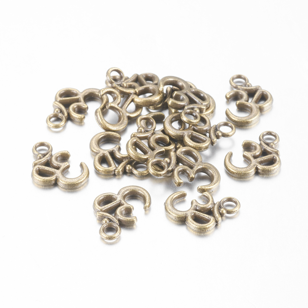 PandaHall Tibetan Style Alloy Pendant, Ohm/Aum, Antique Bronze, Lead Free and Cadmium Free, 16mm long, 11mm wide, 2mm thick, hole: 2mm Alloy...
