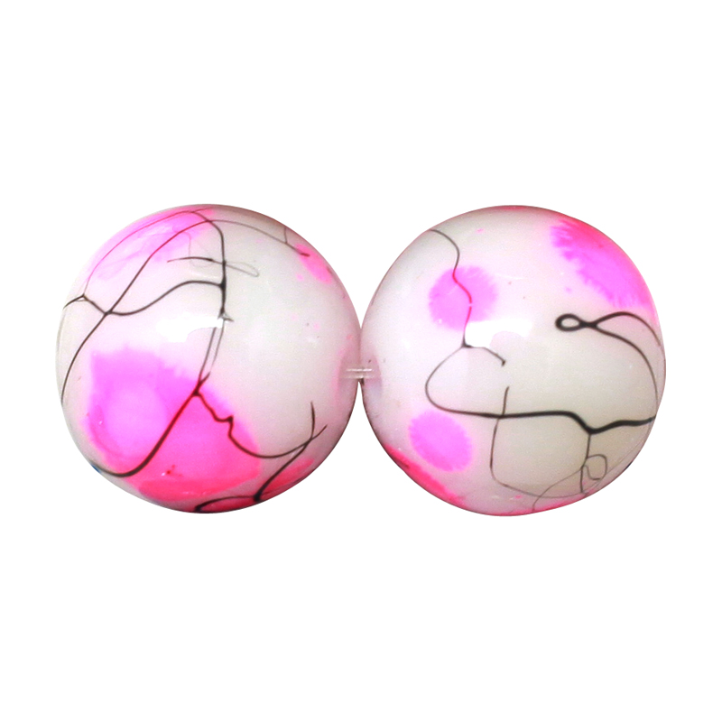 PandaHall Baking Painted Drawbench Glass Bead Strands, Round, HotPink, 8~8.5x7.5~8mm, Hole: 1.5mm; about 106pcs/strand, 31.4" Glass Round...