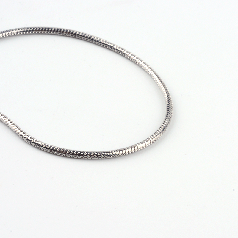 PandaHall 316 Stainless Steel Snake Chain Necklaces, with Lobster Claw Clasps, Stainless Steel Color, 19.6"(50cm) Stainless Steel