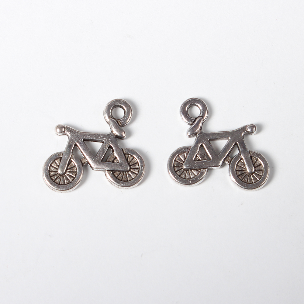 PandaHall Tibetan Style Alloy Pendants, Bike, Antique Silver, Lead Free and Cadmium Free and Nickel Free, About 13.5mm long, 16mm wide, 2mm...