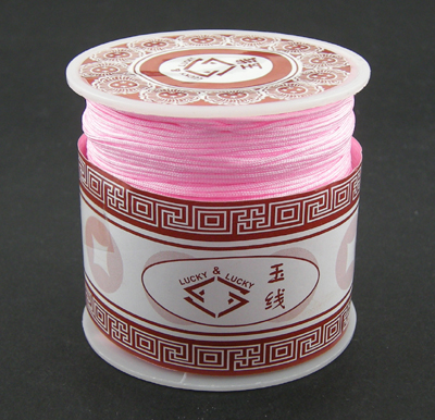 PandaHall Nylon Thread Cord, DIY Material for Jewerly Making, Pink, 1mm; about 35m/roll Nylon Pink