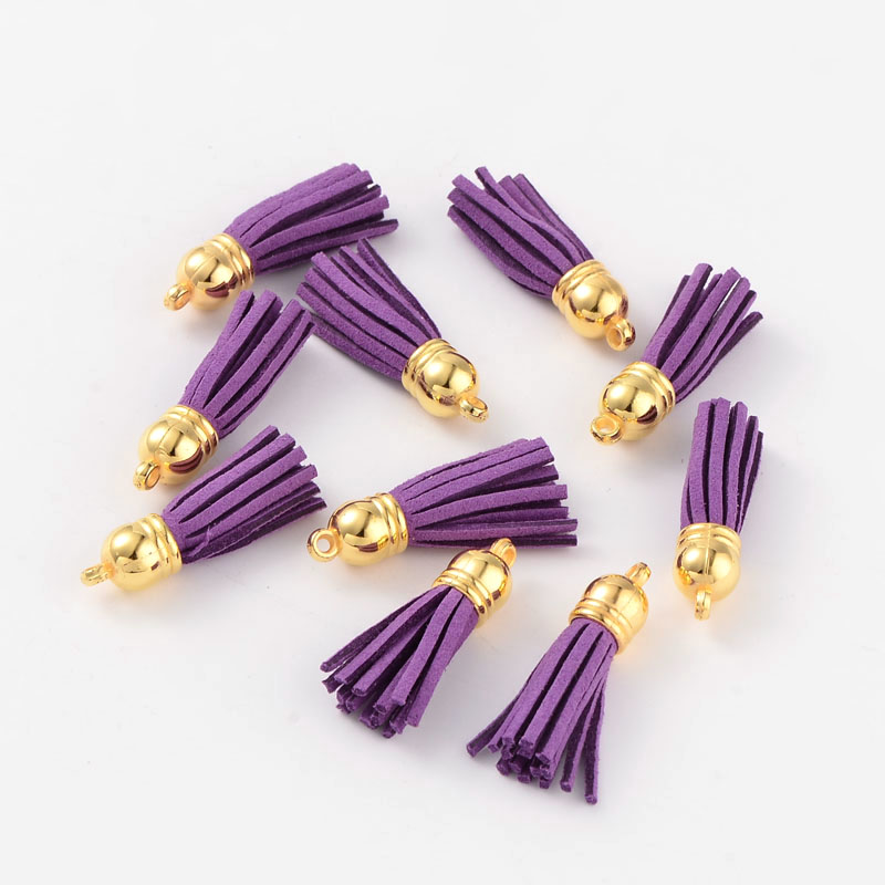 PandaHall Suede Tassels, with CCB Plastic Findings, Nice for DIY Earring or Cell Phone Straps Making, BlueViolet, 38x10mm, Hole: 2mm Suede...
