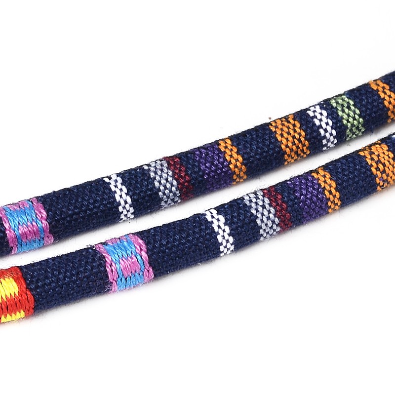 PandaHall Round Cloth Cords, Purple, 6mm; about 50yards/roll Cloth Purple