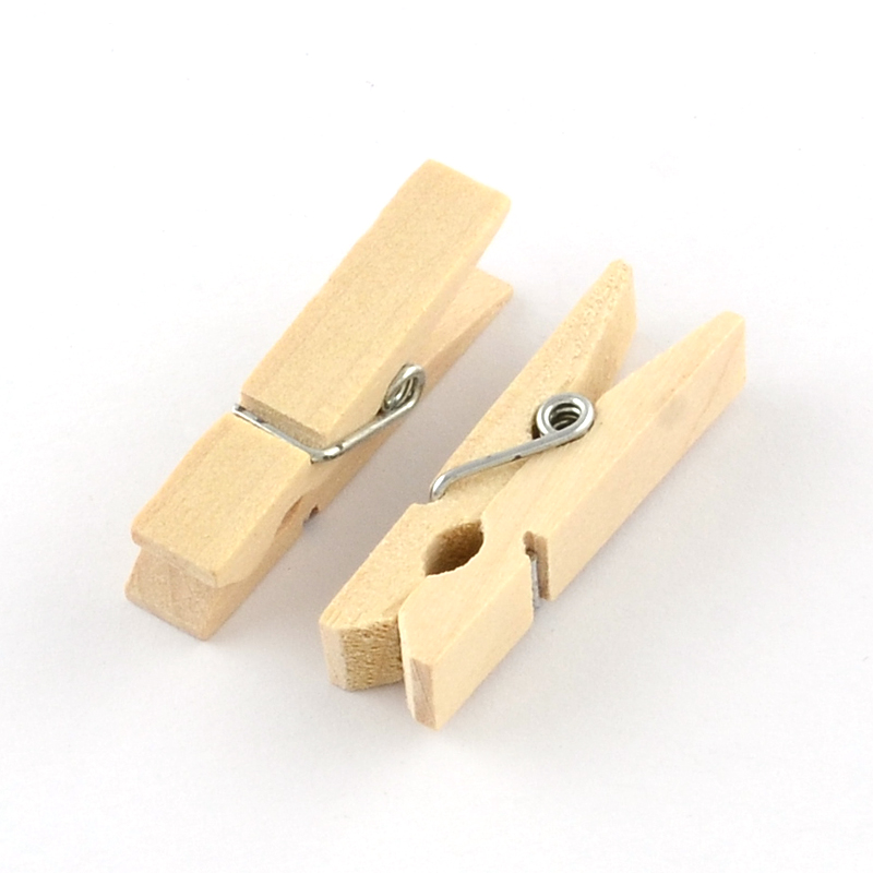 PandaHall Wooden Craft Pegs Clips, Wheat, 30x4x9mm Wood Orange