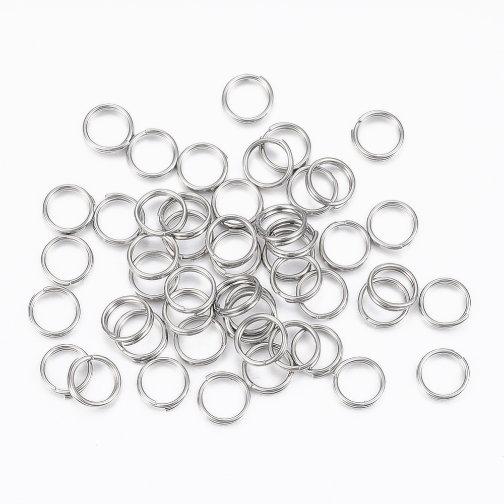PandaHall 304 Stainless Steel Split Rings, Stainless Steel Color, 5x1mm; about 4mm inner diameter Stainless Steel Ring