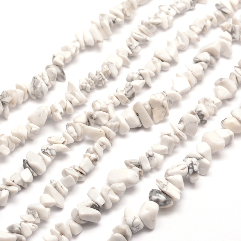 PandaHall Synthetic White Howlite Chip Bead Strands, 5~8x5~8mm, Hole: 1mm; about 31.5" Howlite Chip
