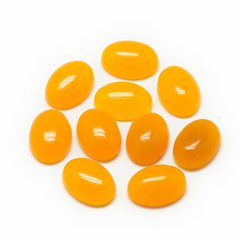 PandaHall Natural White Jade Cabochons, Dyed, Oval, Gold, 25x18x6~7mm White Jade Oval Gold