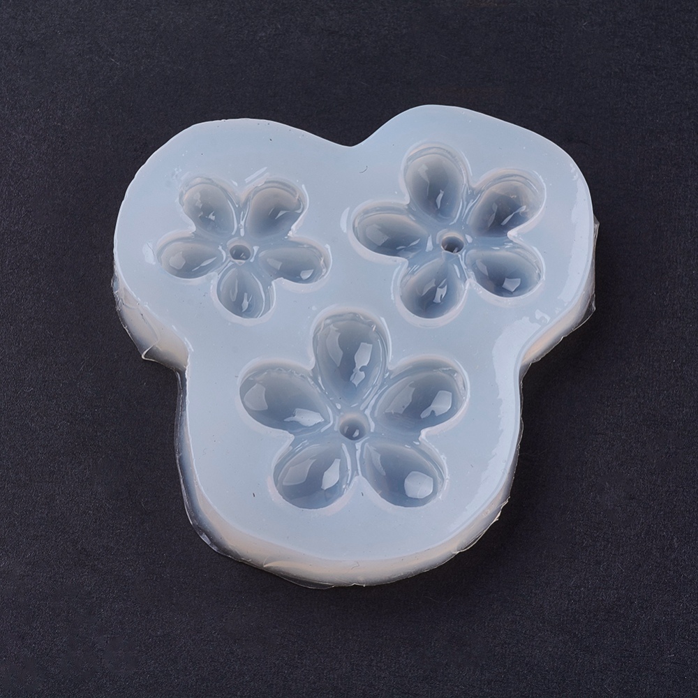 PandaHall Silicone Moulds, Flower, Clear, 69x67x9mm; Inner: 25~32mm Silicone Clear