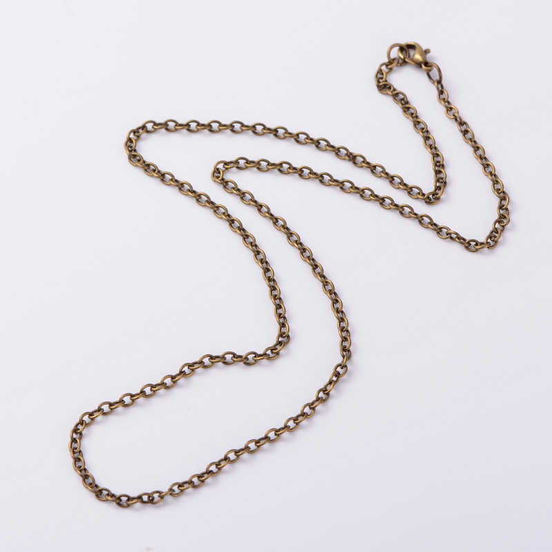PandaHall Iron Cable Chain Necklaces, with Zinc Alloy Lobster Claw Clasps, Antique Bronze, 19.2" Iron