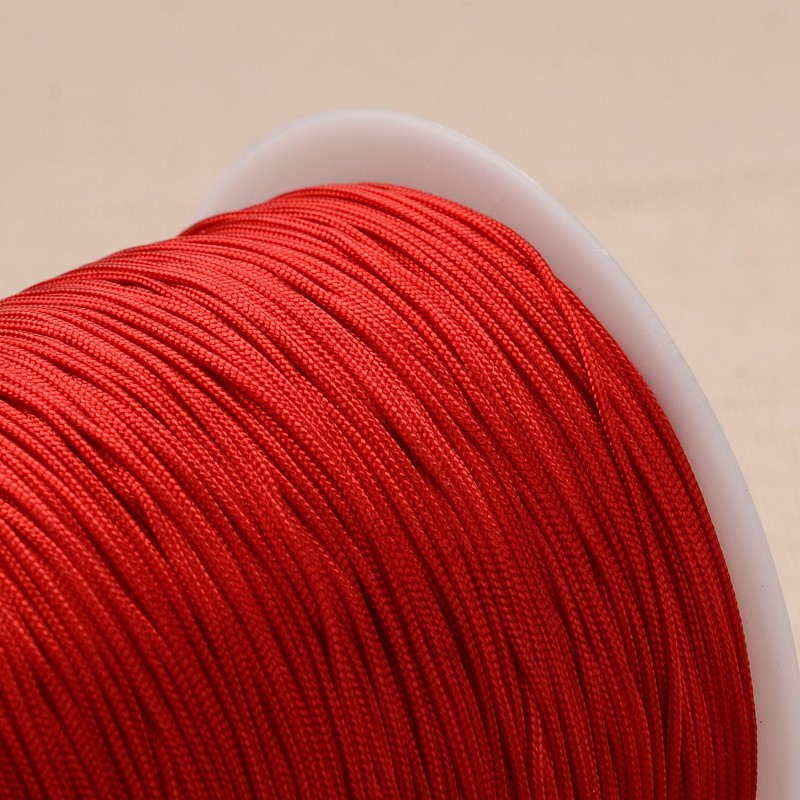 PandaHall Polyester Cord, Red, 1mm, about 300meter/roll Polyester Red